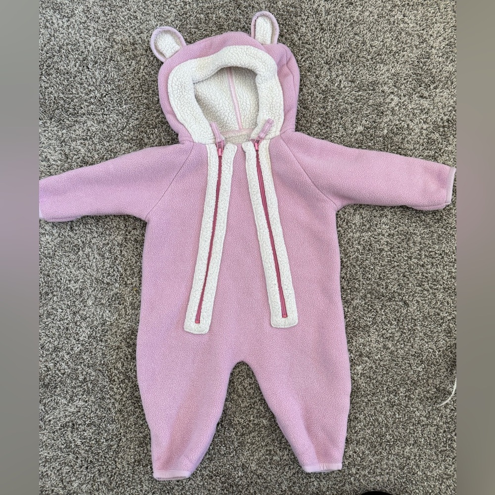 L L Bean Infant Fleece Bunting Bear 3-6months